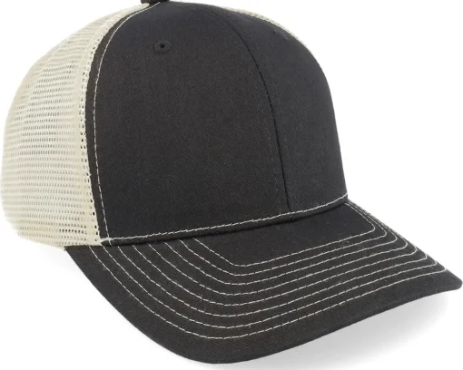 Blanks-Equip /Golden Stone Contrast Stitch Trucker - Black
