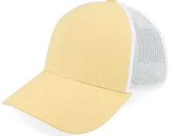 Blanks | Visor-American Needle Blank Brush Twill Valin White/Lemon A-Frame Trucker -