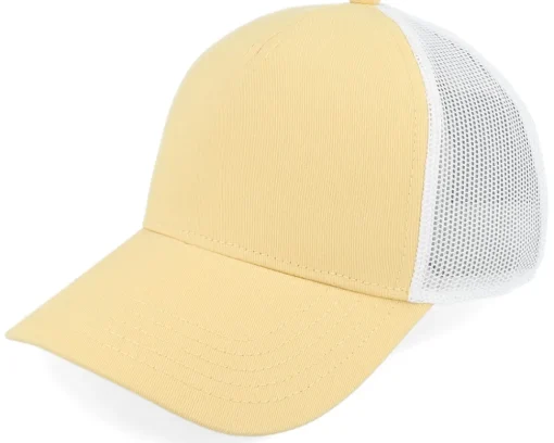 Blanks | Visor-American Needle Blank Brush Twill Valin White/Lemon A-Frame Trucker -