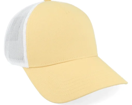 Blanks | Visor-American Needle Blank Brush Twill Valin White/Lemon A-Frame Trucker -