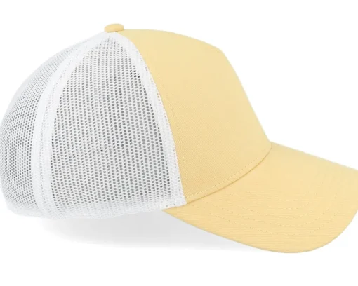 Blanks | Visor-American Needle Blank Brush Twill Valin White/Lemon A-Frame Trucker -