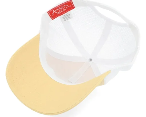 Blanks | Visor-American Needle Blank Brush Twill Valin White/Lemon A-Frame Trucker -