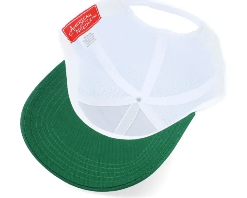 Trucker-American Needle Blank Brush Twill Valin White/Emerald Trucker -