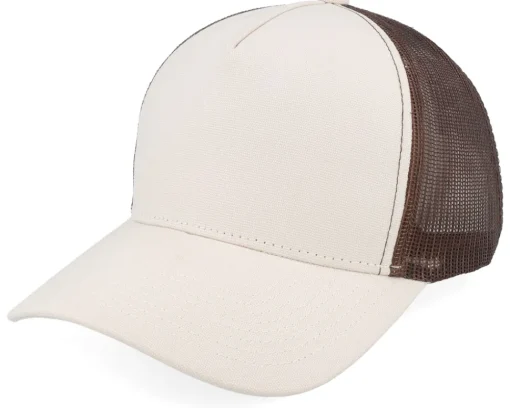 Hot Equip Blank Canvas Beige/Brown A-frame Trucker - Beige, Brown