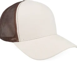 Hot Equip Blank Canvas Beige/Brown A-frame Trucker - Beige, Brown