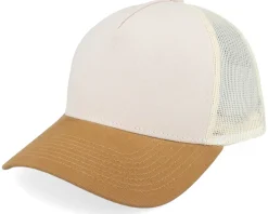 Fashion Equip Blank Canvas Beige/Stone/Caramel A-Frame Trucker - Beige, Brown, Grey
