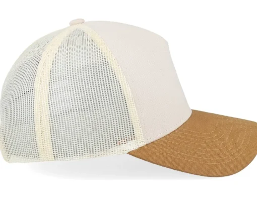 Fashion Equip Blank Canvas Beige/Stone/Caramel A-Frame Trucker - Beige, Brown, Grey