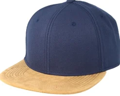 Blanks-Equip Blank Suede Navy Snapback - Blue