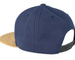 Blanks-Equip Blank Suede Navy Snapback - Blue