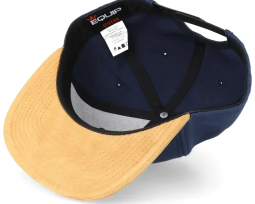 Sale Equip Blank Suede Navy Snapback - Blue