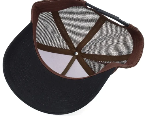 Hot Equip Blank Wheat/Brown/Black A-frame Trucker - Brown, Black