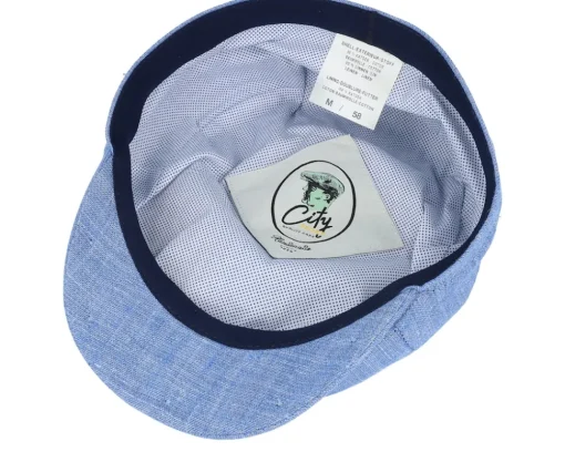 Flat Caps-City Sport Blue Flat Cap -