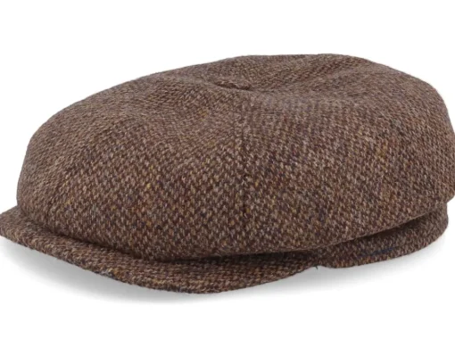 Fashion MJM Hats Blue Line Mio Shetland Wool Brown Flat Cap -