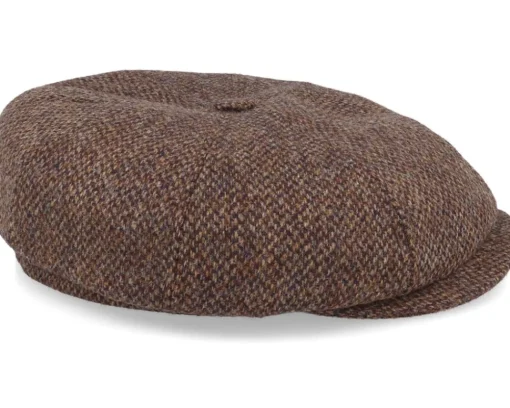 Fashion MJM Hats Blue Line Mio Shetland Wool Brown Flat Cap -