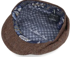 Fashion MJM Hats Blue Line Mio Shetland Wool Brown Flat Cap -