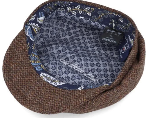 Fashion MJM Hats Blue Line Mio Shetland Wool Brown Flat Cap -
