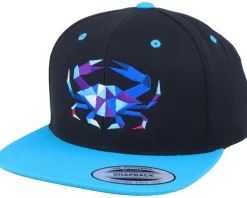 Snapback-Origami Blue Paper Crab Black/Teal Snapback -