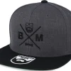 Outlet Bearded Man BM Cross Charcoal/Black Snapback -