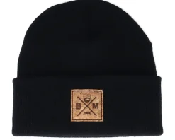 New Bearded Man Bm Cross Patch Black Beanie -