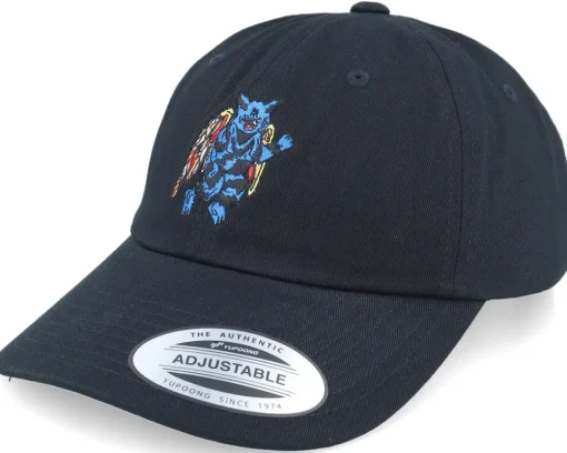 Dad Cap-Volcom Bob Mollema Hat Black Dad Cap -
