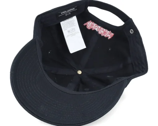 Dad Cap-Volcom Bob Mollema Hat Black Dad Cap -