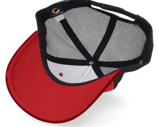 Trucker | Velvet Caps-Ho-Ho-Hats Bockjävel Velvet /Black A-frame Trucker - Red