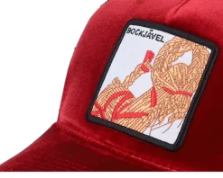 Trucker | Velvet Caps-Ho-Ho-Hats Bockjävel Velvet /Black A-frame Trucker - Red