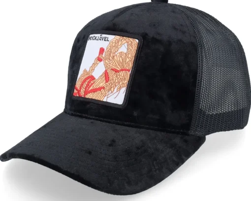 Trucker | Velvet Caps-Ho-Ho-Hats Bockjävel Velvet /Black A-frame Trucker - Red