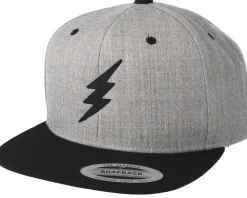 Snapback-Rave Bolt Heather Grey/Black Snapback -