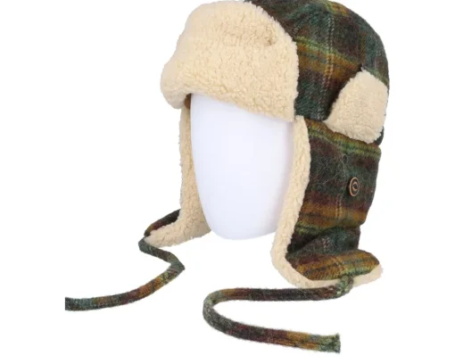Best Stetson Bomber Cap Wool Check Green Trapper -
