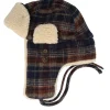 Best Stetson Bomber Wool Check Navy/Beige/Burned Orange Trapper -