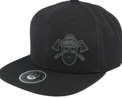 Snapback-Bearded Man Bone Beard Axes Black Snapback -