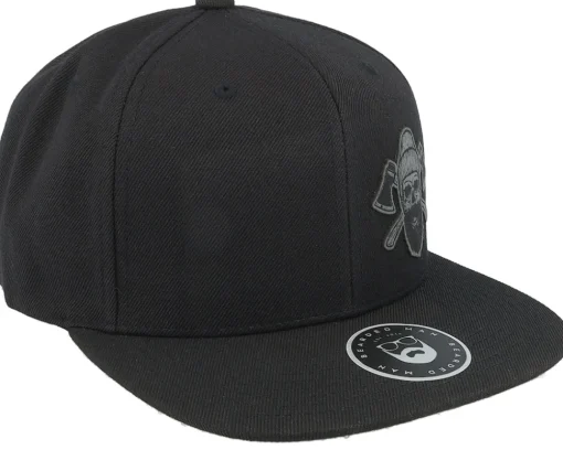 Snapback-Bearded Man Bone Beard Axes Black Snapback -