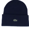 Online Lacoste Bonnet Knitted Cap Navy Blue Cuff -