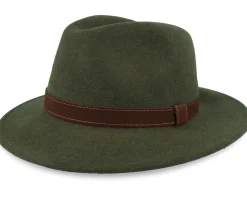 Sale Wigéns Bosco Hat Dark Olive Fedora -