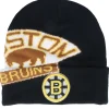 Cuff Beanies-Mitchell & Ness Boston Bruins Cricket Knit Vintage Cuff - Black