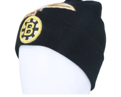 Cuff Beanies-Mitchell & Ness Boston Bruins Cricket Knit Vintage Cuff - Black