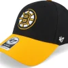 Adjustable-47 Brand Boston Bruins NHL Sure Shot Tt '47 Mvp Black/Yellow Adjustable -
