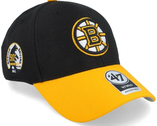 Adjustable-47 Brand Boston Bruins NHL Sure Shot Tt '47 Mvp Black/Yellow Adjustable -