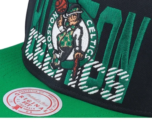 Snapback-Mitchell & Ness Boston Celtics Cross Check /Green Snapback - Black