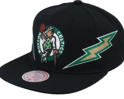Snapback-Mitchell & Ness Boston Celtics Double Trouble Black Snapback -