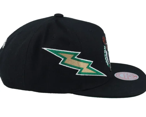 Snapback-Mitchell & Ness Boston Celtics Double Trouble Black Snapback -