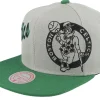 Snapback-Mitchell & Ness Boston Celtics Knock Out Panel Grey/Green Snapback -