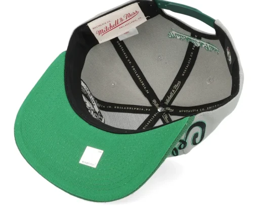 Snapback-Mitchell & Ness Boston Celtics Knock Out Panel Grey/Green Snapback -