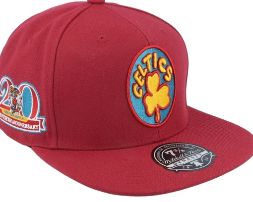 New Mitchell & Ness Boston Celtics Northern Lights Cardinal Fitted - Red