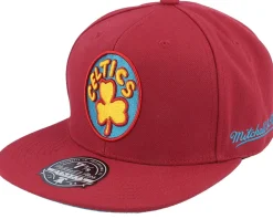 New Mitchell & Ness Boston Celtics Northern Lights Cardinal Fitted - Red