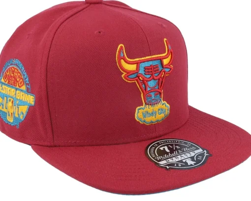 New Mitchell & Ness Boston Celtics Northern Lights Cardinal Fitted - Red