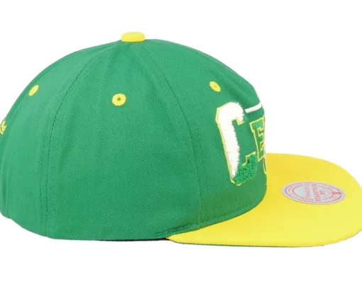 Snapback-Mitchell & Ness Boston Celtics Varsity Letter /Yellow Snapback - Green