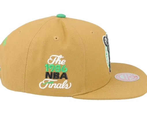 Best Mitchell & Ness Boston Celtics Wheat Tc Tan Snapback - Beige