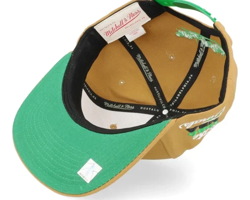 Best Mitchell & Ness Boston Celtics Wheat Tc Tan Snapback - Beige